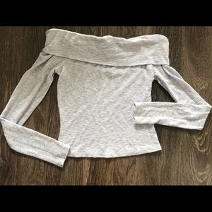 Off the shoulder crop top sweater